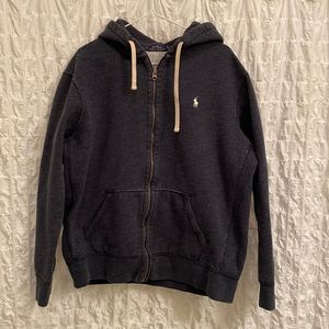 Men’s Polo full zip hoodie. Navy blue